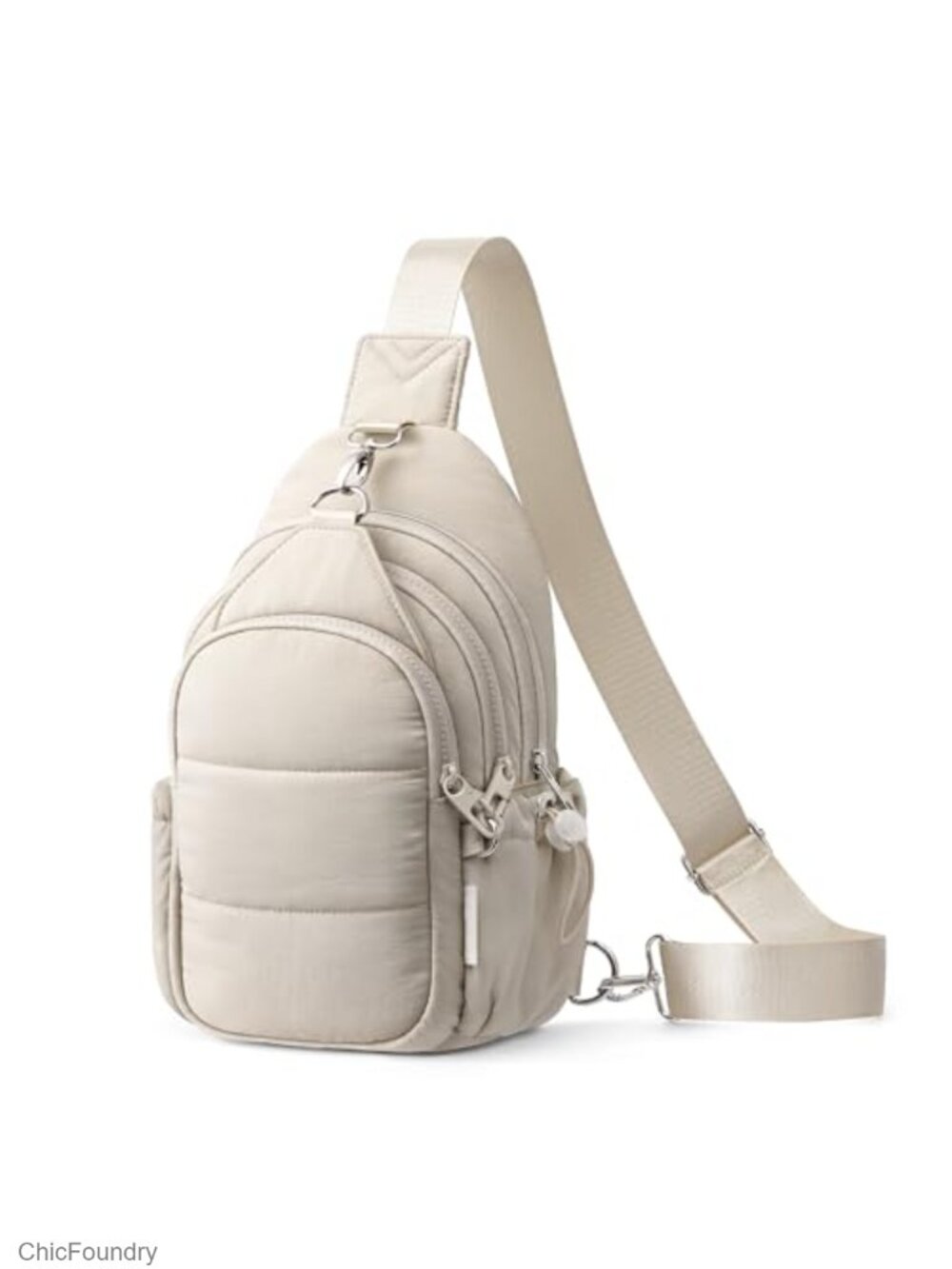 Anti-Theft Crossbody Sling Bag for Travel with RFID Blocking Puffer Fabric